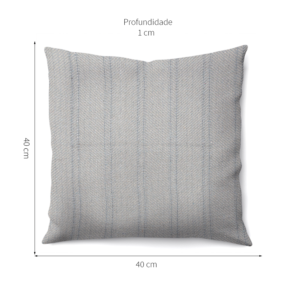 Capa de Almofada com Zíper Brillance Algodão Cinza 40x40 cm