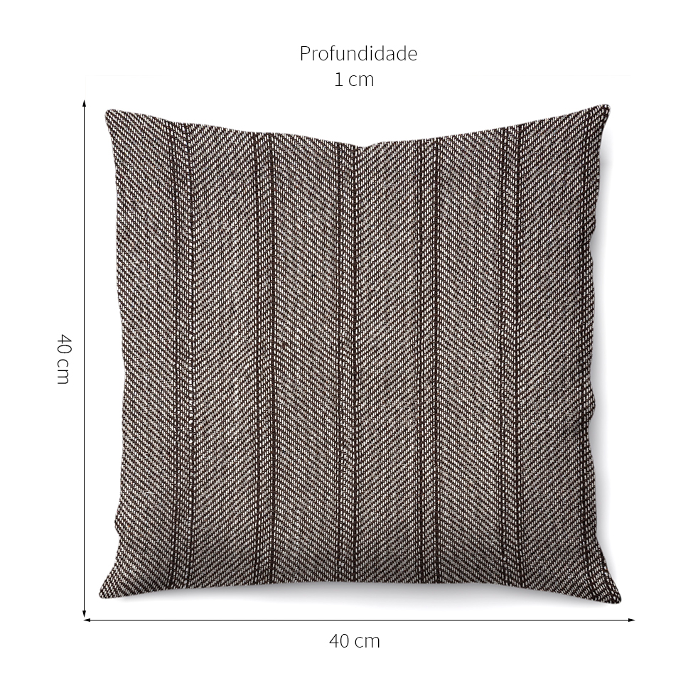Capa de Almofada com Zíper Brillance Algodão Cinza e Tabaco 40x40 cm