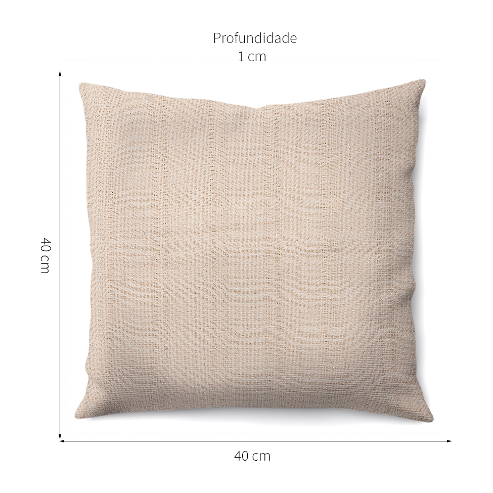Capa de Almofada com Zíper Brillance Algodão Natural 40x40 cm