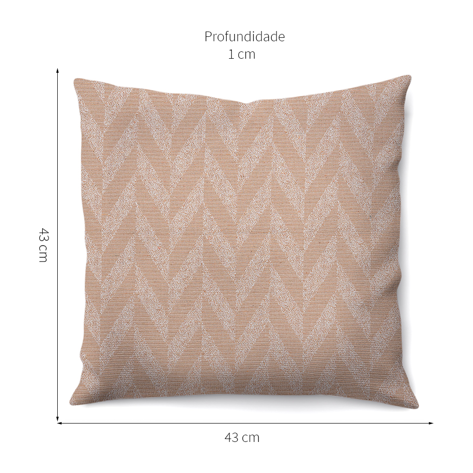 Capa de Almofada com Zíper Casa Blanca I Algodão Bege 43x43 cm