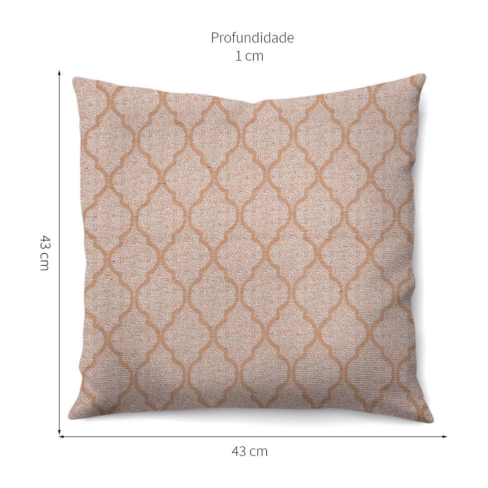 Capa de Almofada com Zíper Casa Blanca II Algodão Bege 43x43 cm