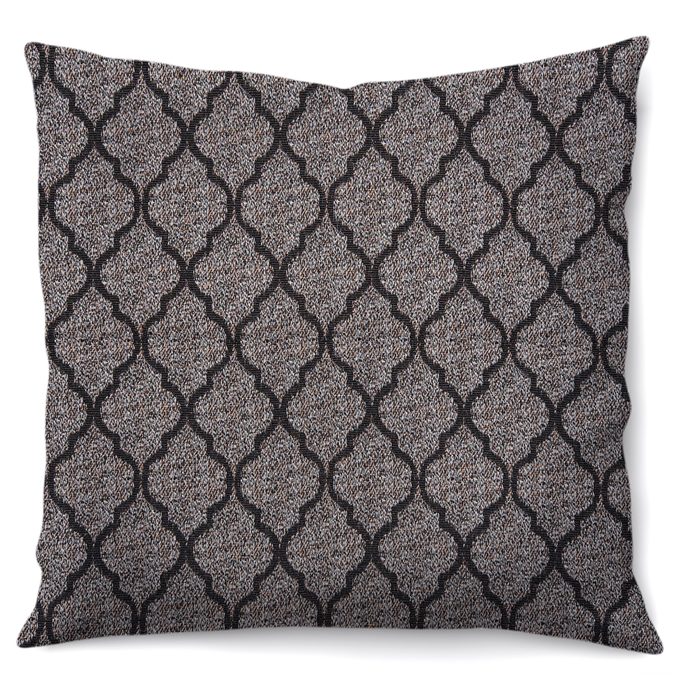 Capa de Almofada com Zíper Casa Blanca II Algodão Cinza e Marrom 43x43 cm