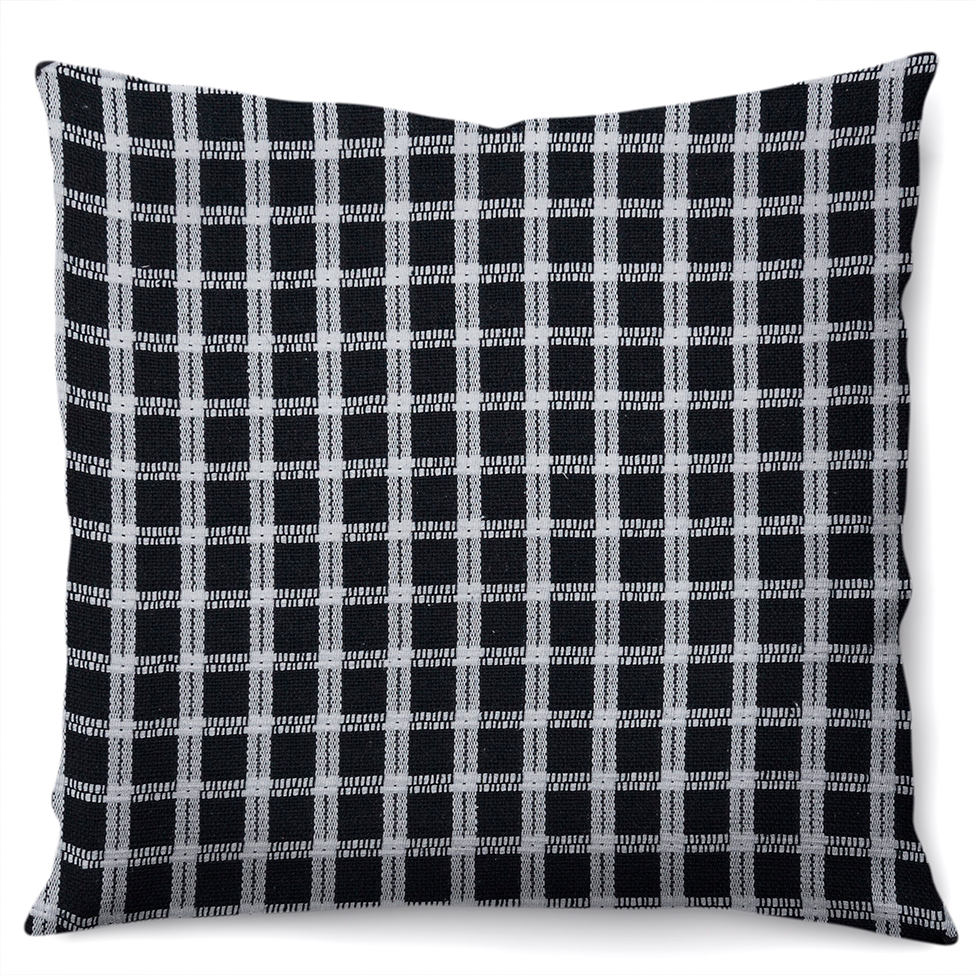 Capa de Almofada com Zíper Italiana Algodão Preta 40x40 cm