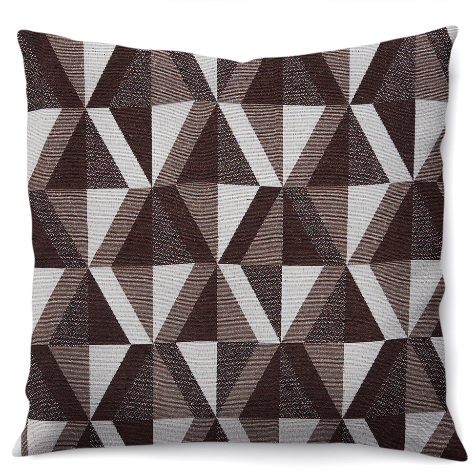 Capa de Almofada com Zíper Nápolis II Algodão Marrom 43x43 cm
