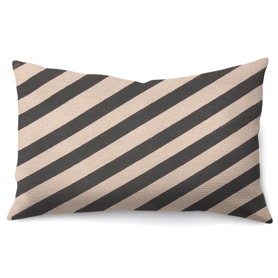 Capa de Almofada com Zíper Neutro Algodão Cinza 45x30 cm