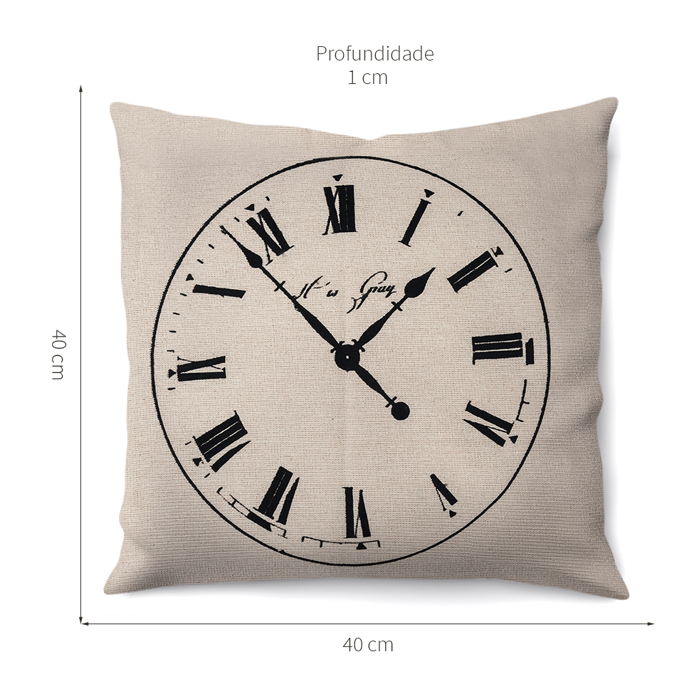 Capa de Almofada com Zíper Neutro V Algodão Bege e Preta 40x40 cm