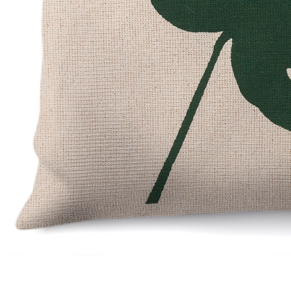 Capa de Almofada com Zíper Neutro V Algodão Bege e Verde 40x40 cm