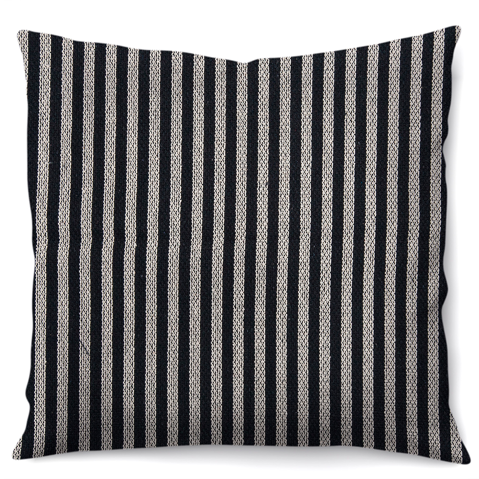 Capa de Almofada com Zíper Safari Algodão Preta 40x40 cm