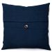 Capa de Almofada com Zíper Solid Botão Algodão Azul Marinho 40x40 cm