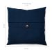 Capa de Almofada com Zíper Solid Botão Algodão Azul Marinho 40x40 cm
