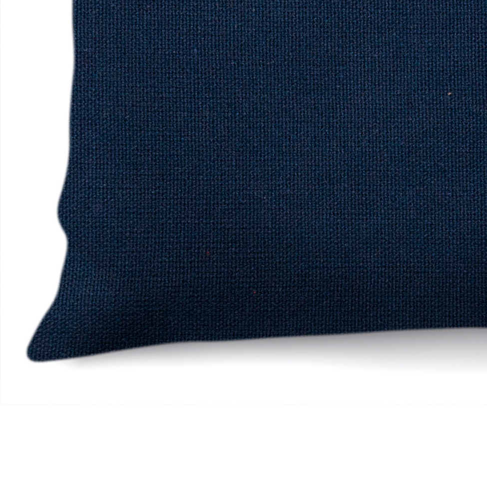 Capa de Almofada com Zíper Solid Botão Algodão Azul Marinho 40x40 cm