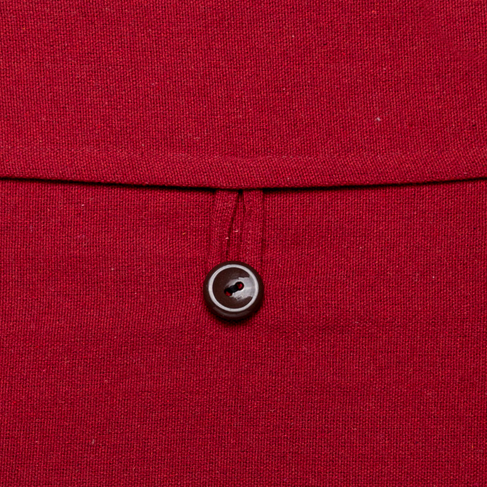 Capa de Almofada com Zíper Solid Botão Algodão Bordô 40x40 cm