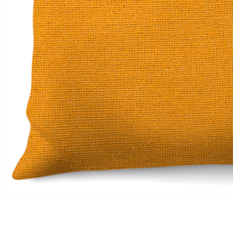 Capa de Almofada com Zíper Solid Botão Algodão Mostarda 40x40 cm