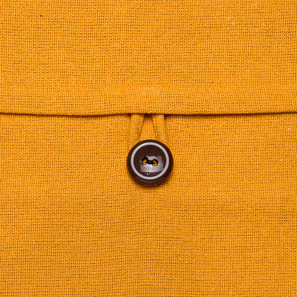 Capa de Almofada com Zíper Solid Botão Algodão Mostarda 40x40 cm