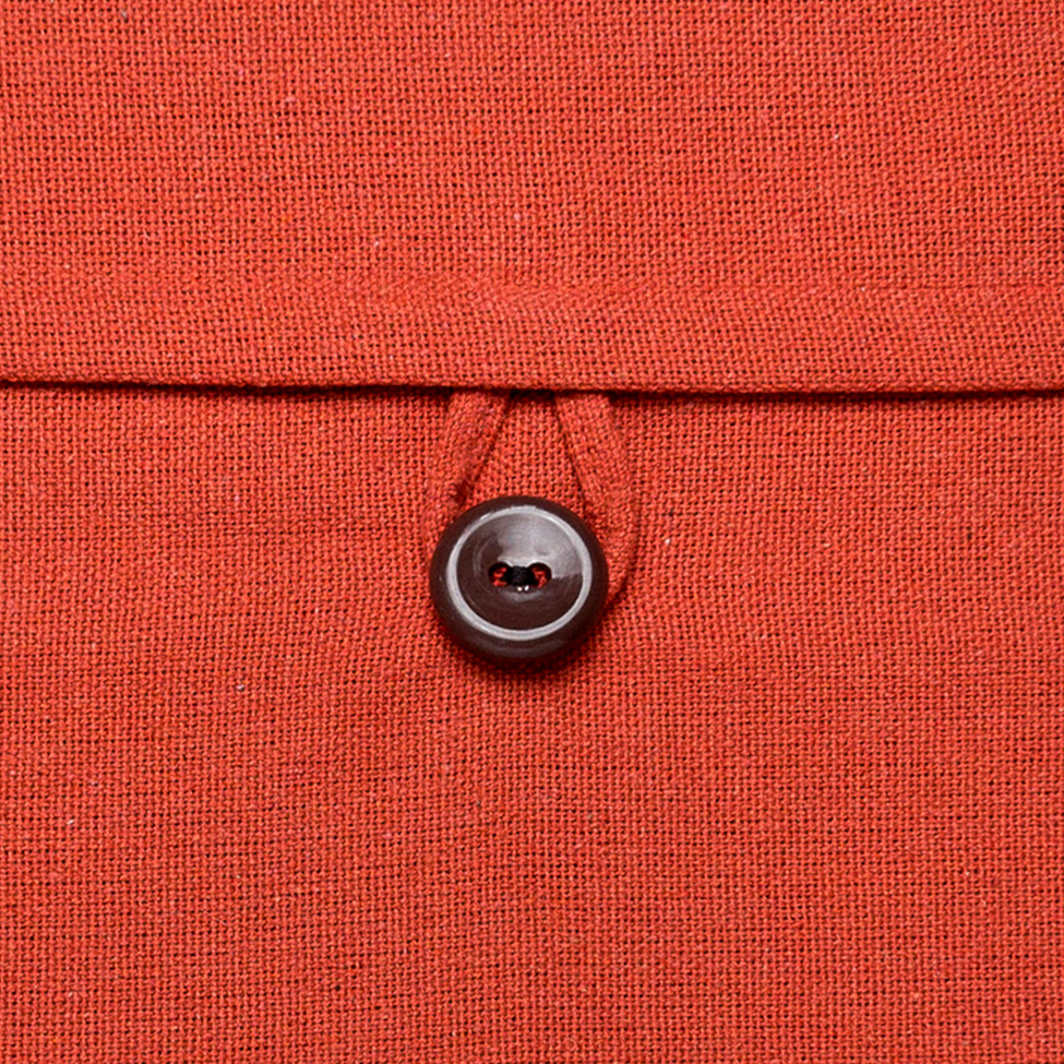Capa de Almofada com Zíper Solid Botão Algodão Ocre 40x40 cm