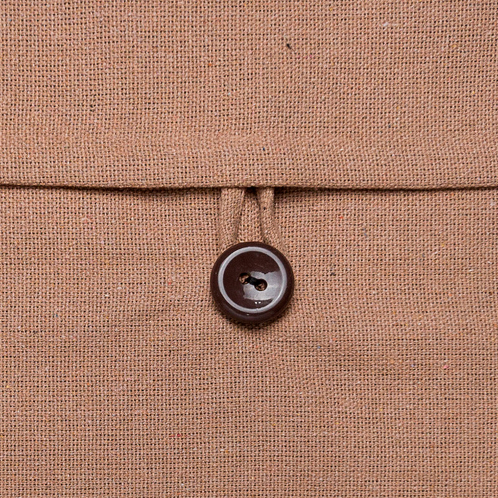 Capa de Almofada com Zíper Solid Botão Algodão Ráfia 40x40 cm