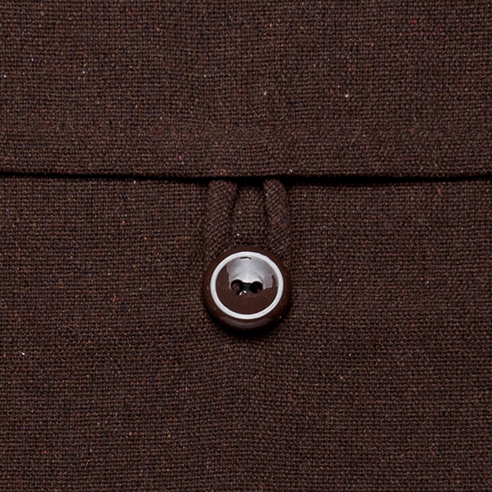 Capa de Almofada com Zíper Solid Botão Algodão Tabaco 40x40 cm