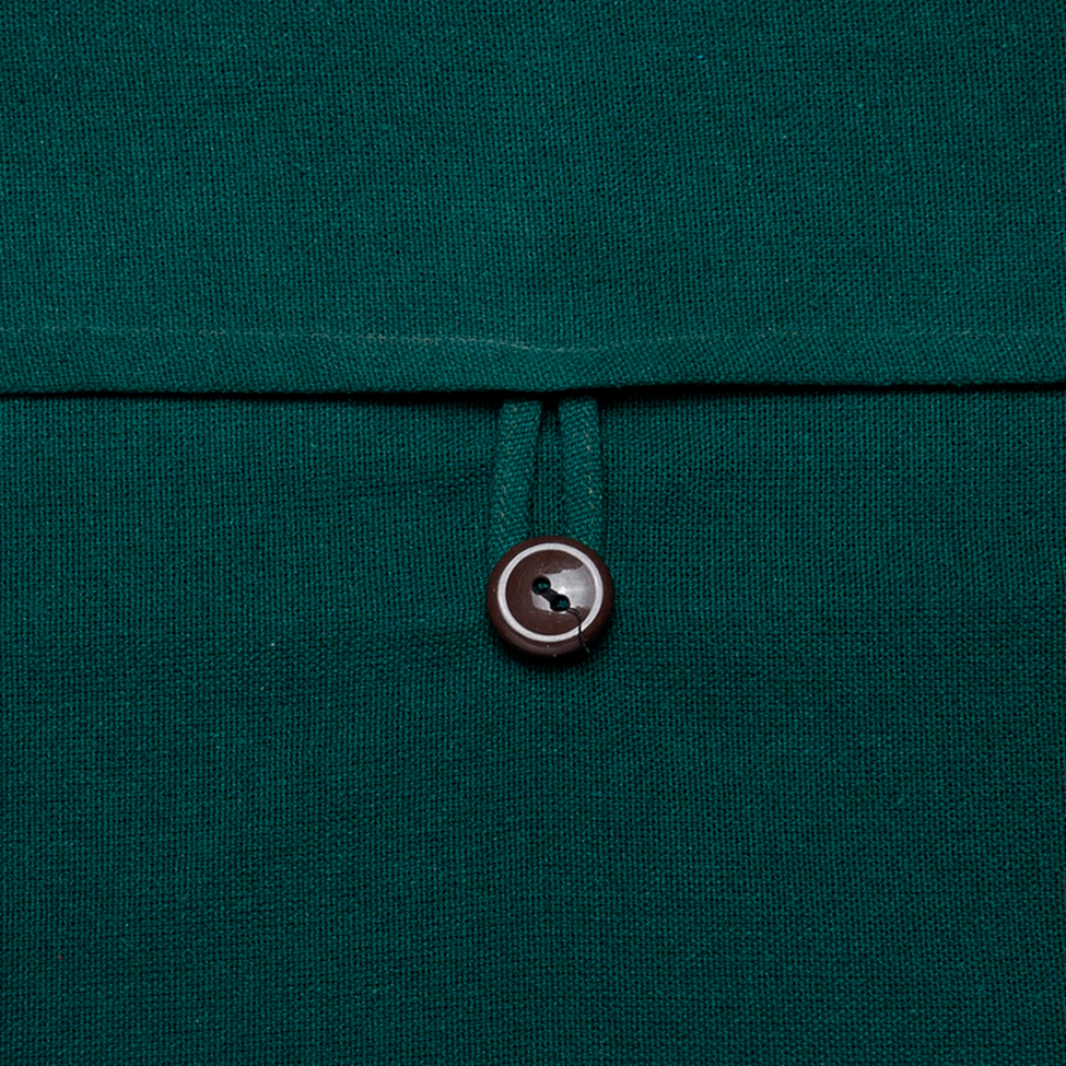 Capa de Almofada com Zíper Solid Botão Algodão Verde Escuro 40x40 cm