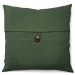Capa de Almofada com Zíper Solid Botão Algodão Verde Oliva 40x40 cm