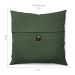 Capa de Almofada com Zíper Solid Botão Algodão Verde Oliva 40x40 cm
