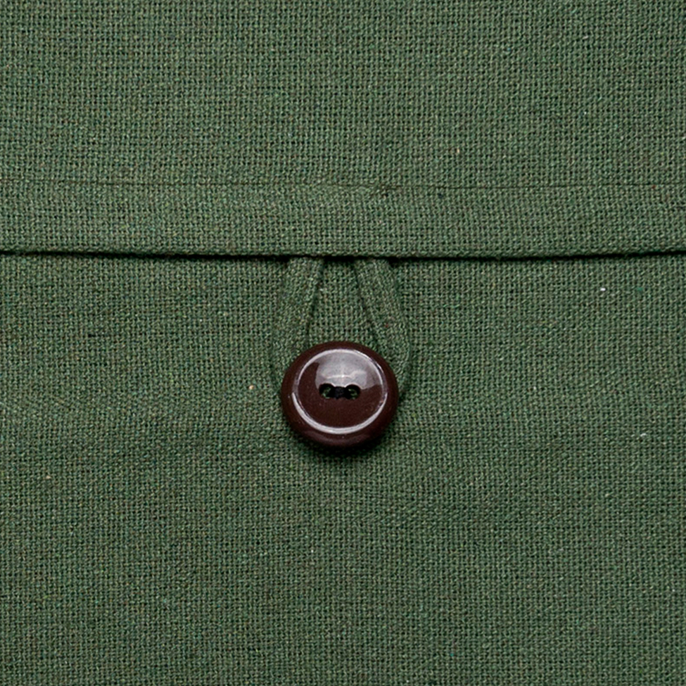 Capa de Almofada com Zíper Solid Botão Algodão Verde Oliva 40x40 cm