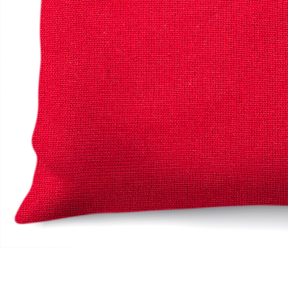 Capa de Almofada com Zíper Solid Botão Algodão Vermelha 40x40 cm