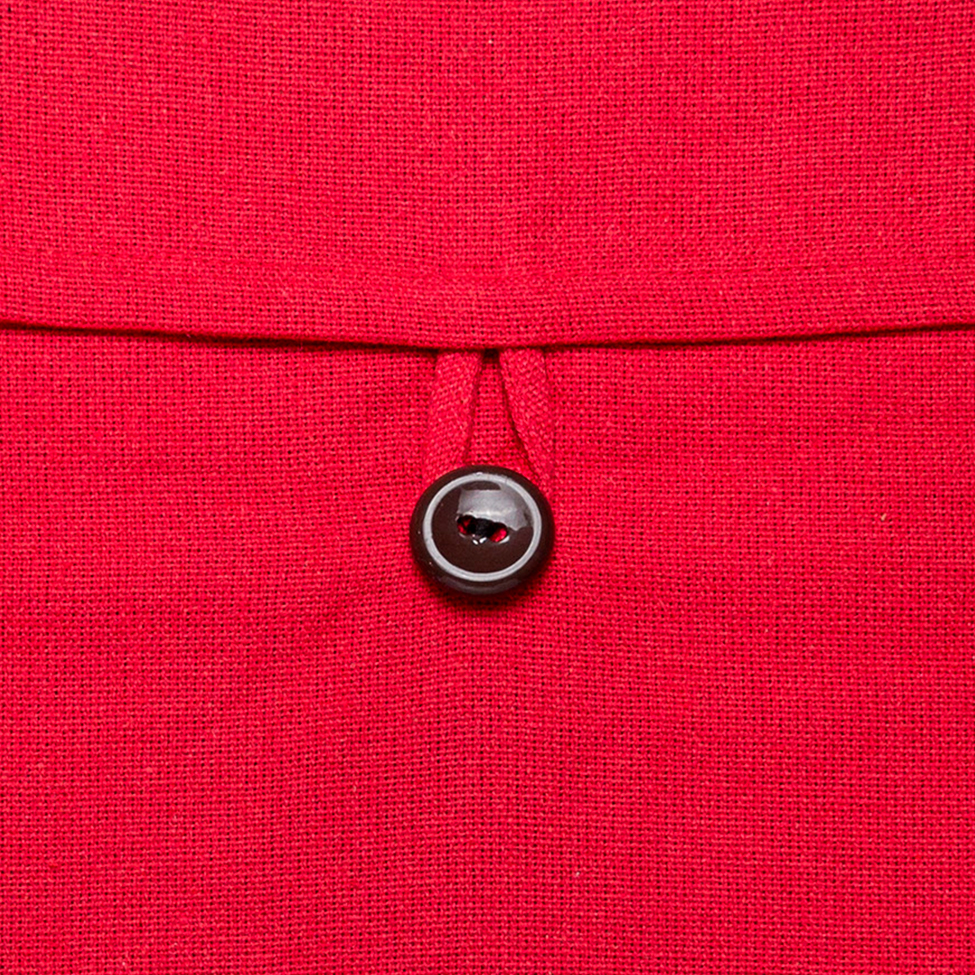 Capa de Almofada com Zíper Solid Botão Algodão Vermelha 40x40 cm