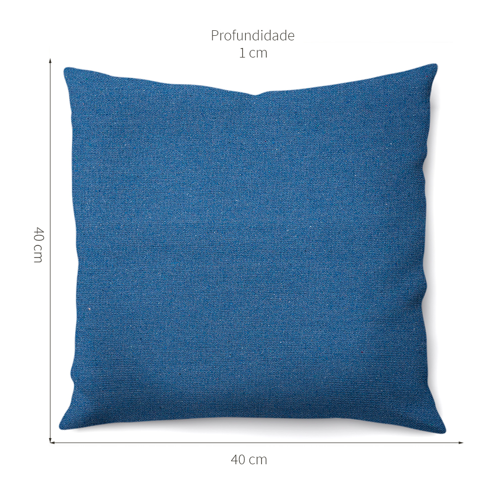 Capa de Almofada com Zíper Solid Envelope Algodão Azul 40x40 cm
