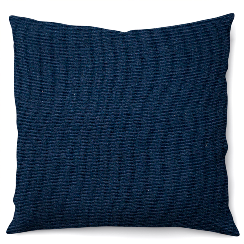 Capa de Almofada com Zíper Solid Envelope Algodão Azul Marinho 40x40 cm