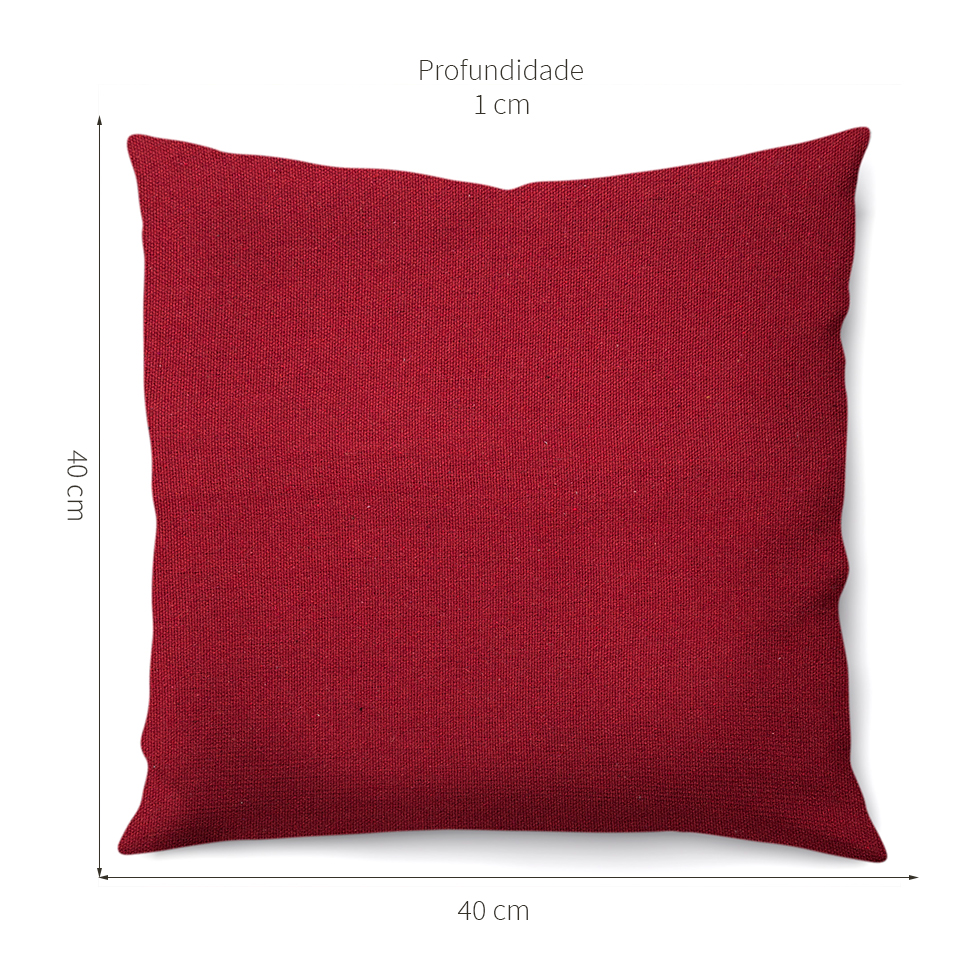 Capa de Almofada com Zíper Solid Envelope Algodão Bordô 40x40 cm