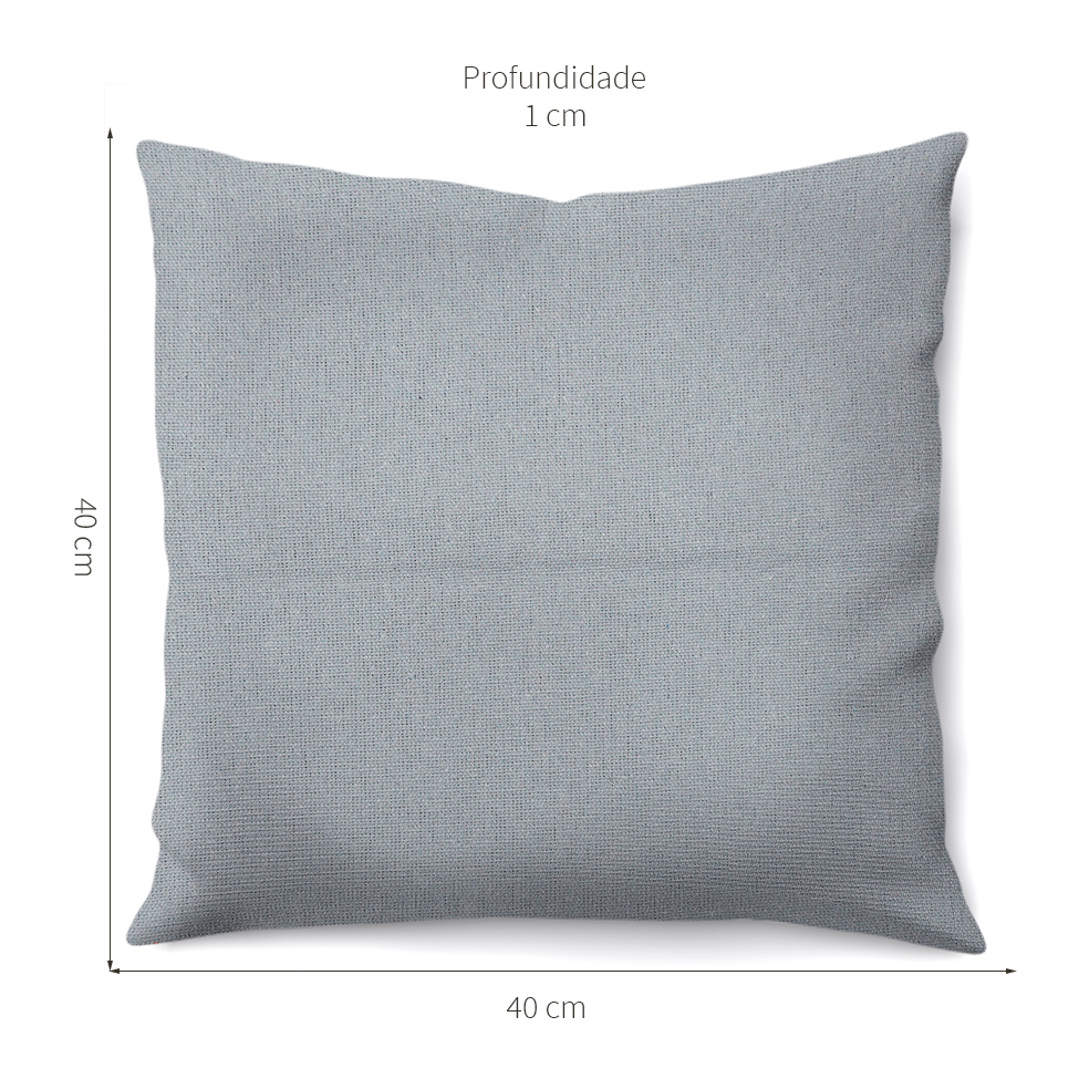 Capa de Almofada com Zíper Solid Envelope Algodão Cinza 40x40 cm