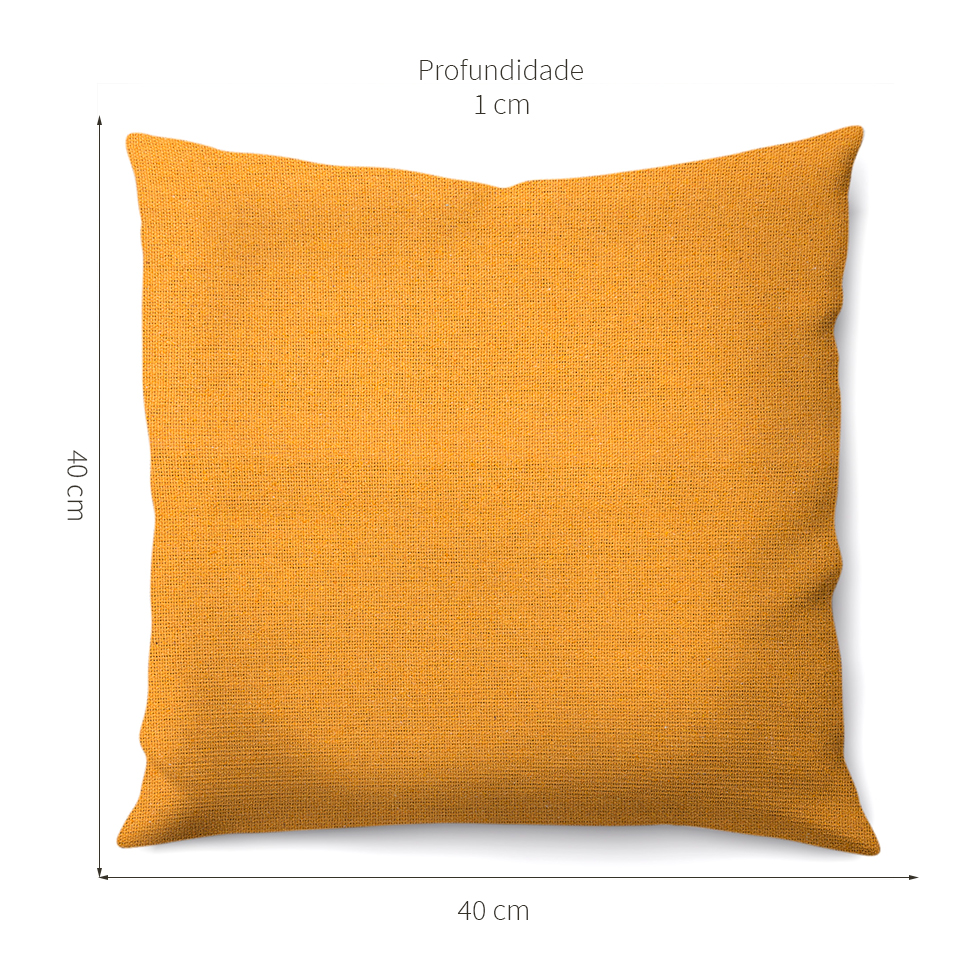 Capa de Almofada com Zíper Solid Envelope Algodão Mostarda 40x40 cm