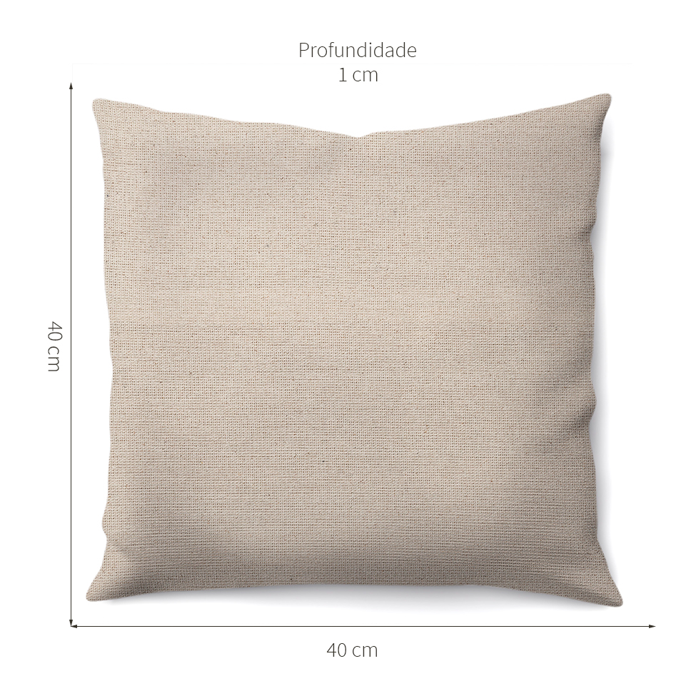 Capa de Almofada com Zíper Solid Envelope Algodão Natural 40x40 cm