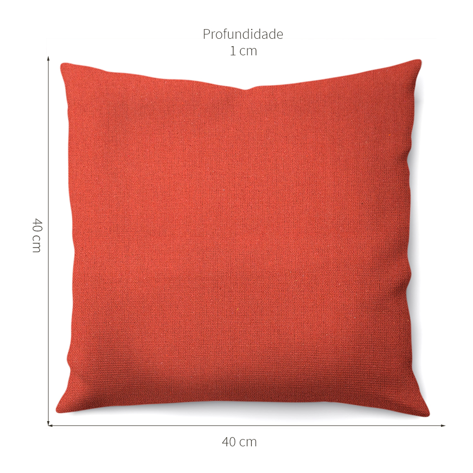 Capa de Almofada com Zíper Solid Envelope Algodão Ocre 40x40 cm