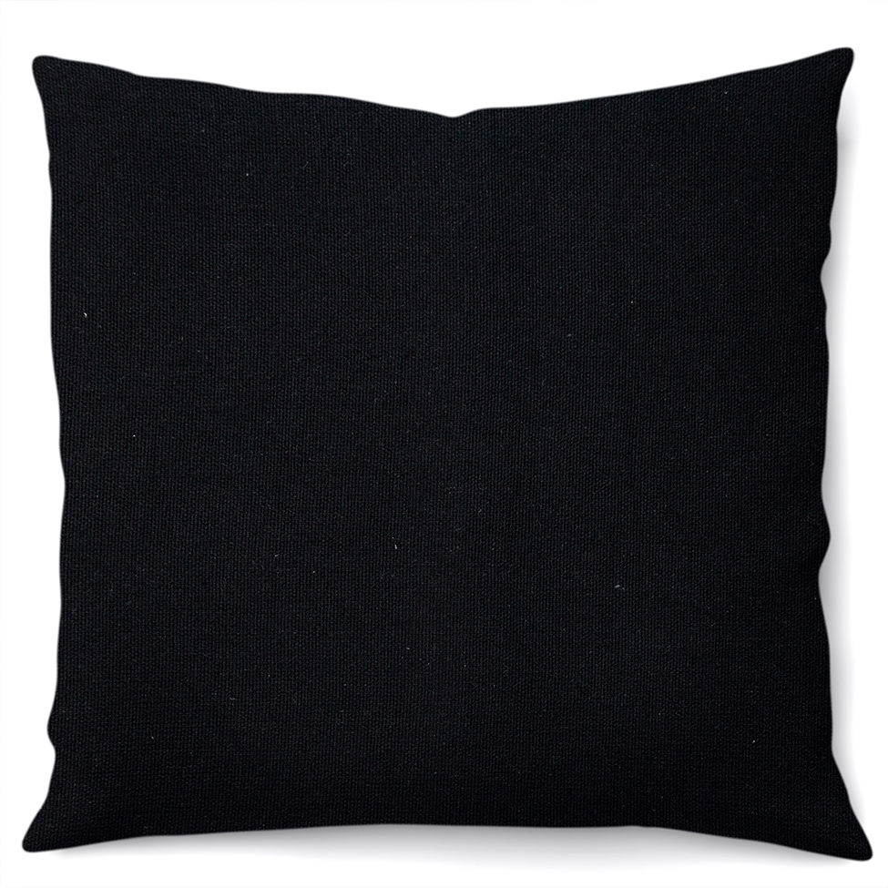 Capa de Almofada com Zíper Solid Envelope Algodão Preta 40x40 cm