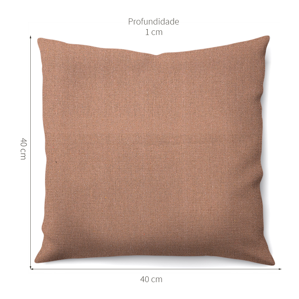 Capa de Almofada com Zíper Solid Envelope Algodão Ráfia 40x40 cm