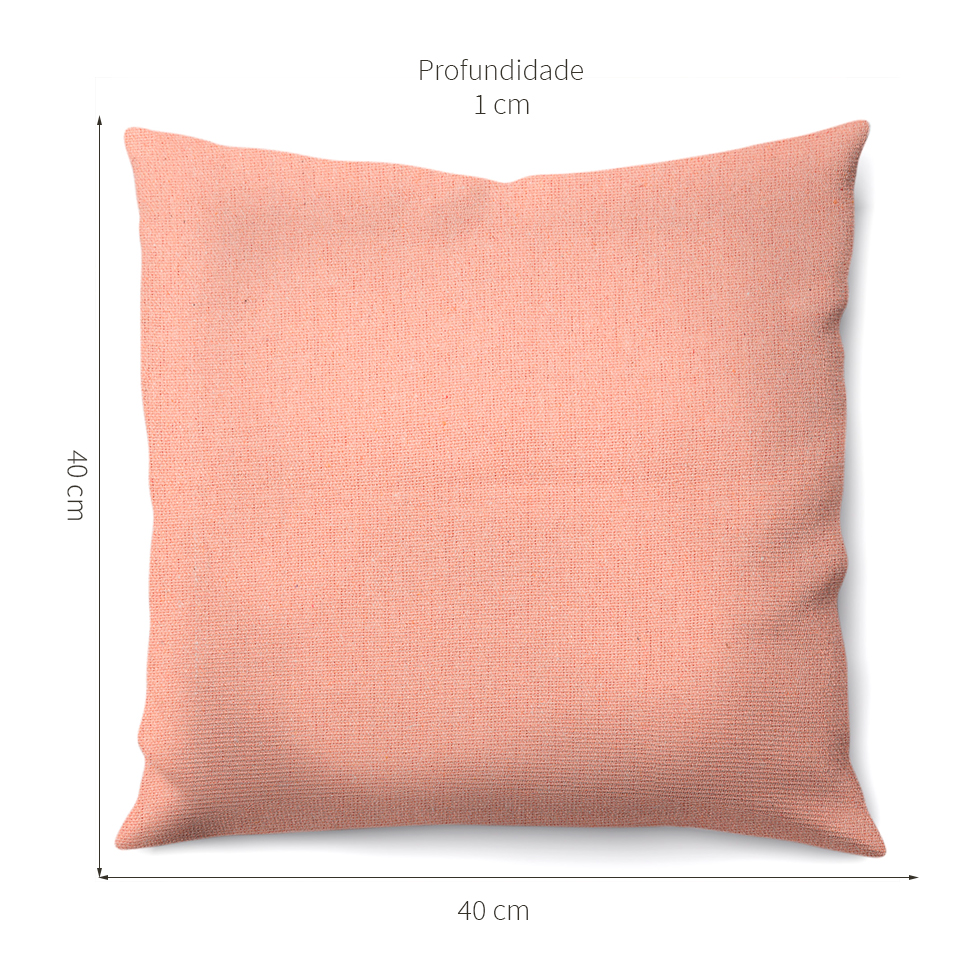 Capa de Almofada com Zíper Solid Envelope Algodão Salmão 40x40 cm