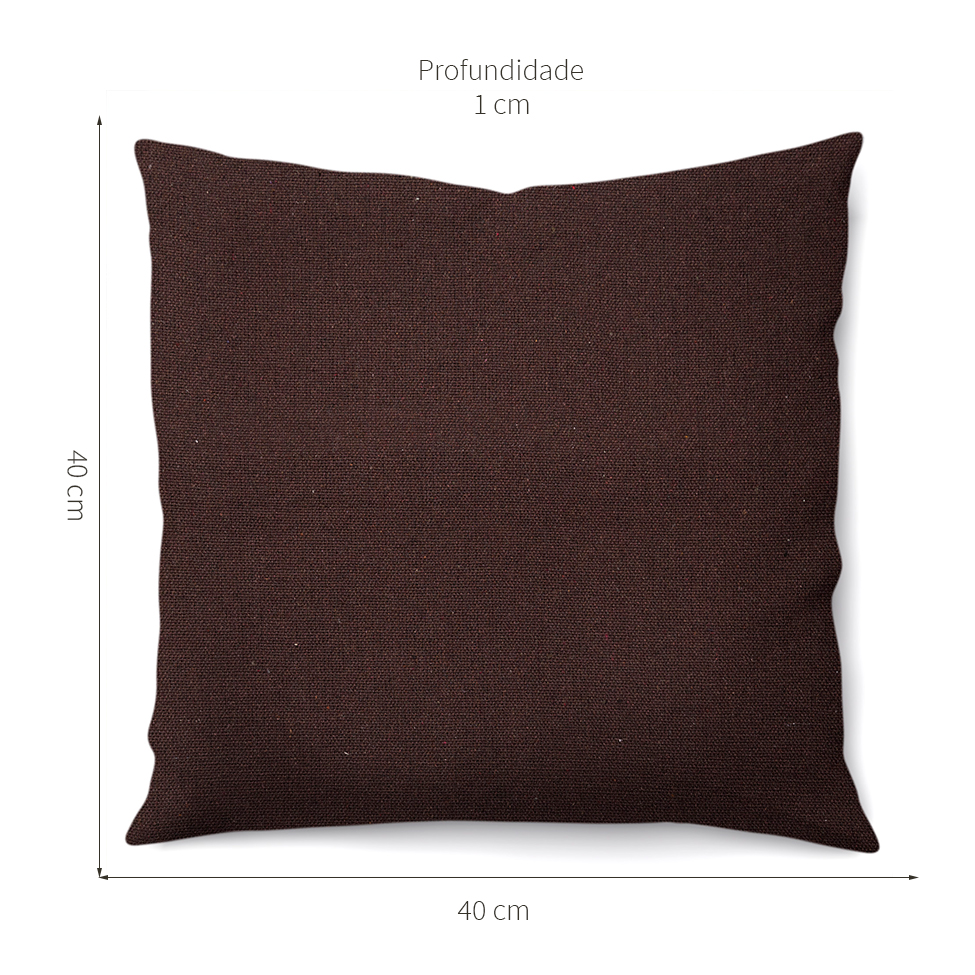 Capa de Almofada com Zíper Solid Envelope Algodão Tabaco 40x40 cm