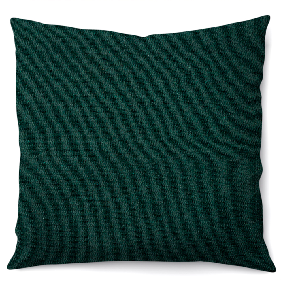 Capa de Almofada com Zíper Solid Envelope Algodão Verde Escuro 40x40 cm