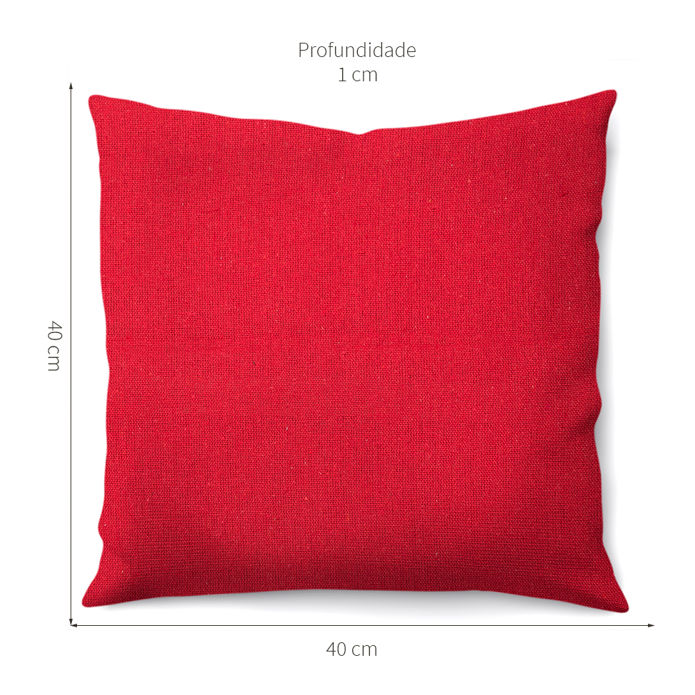 Capa de Almofada com Zíper Solid Envelope Algodão Vermelha 40x40 cm