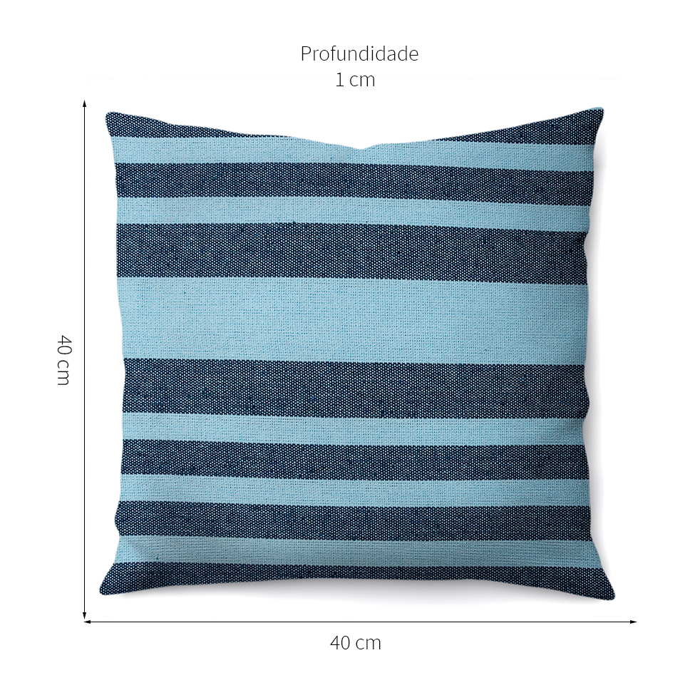 Capa de Almofada com Zíper Turquia Algodão Azul 40x40 cm