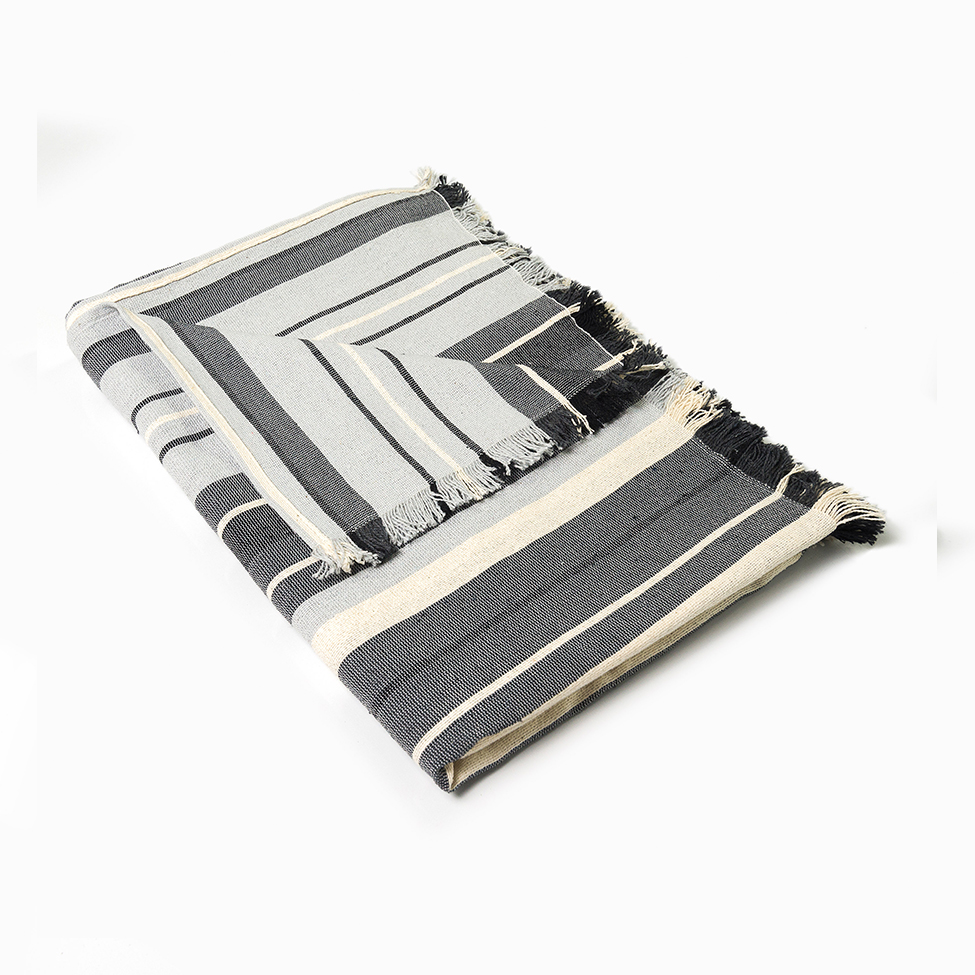 Manta Ouro Preta Cinza 140x140 cm