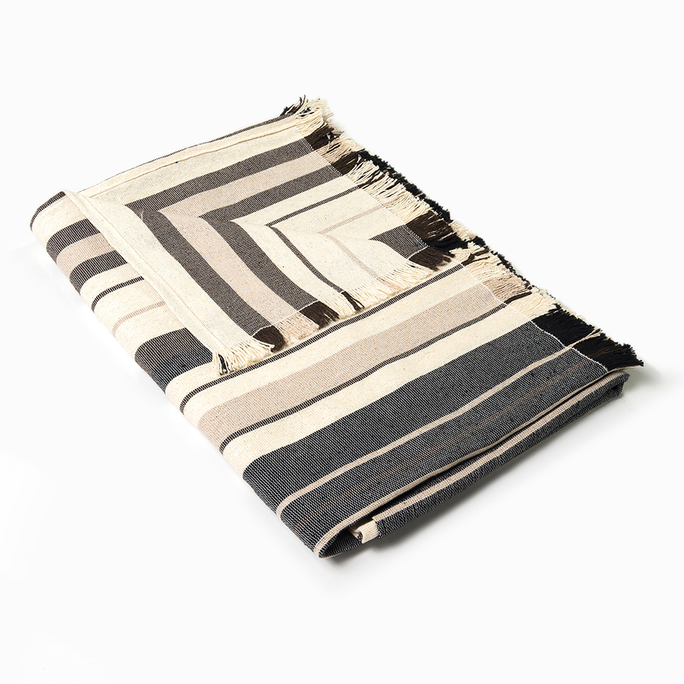 Manta Ouro Preta Tabaco 140x140 cm