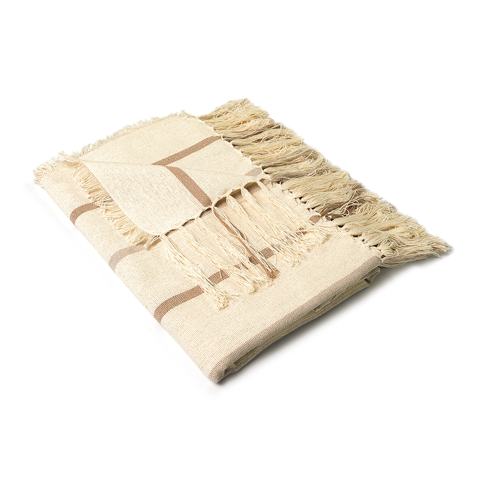 Manta Romantic Listras Creme 120x140 cm
