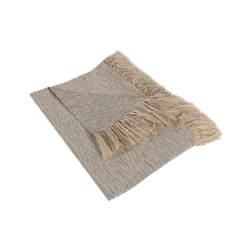 Manta Texas I Cinza e Bege 140x140 cm