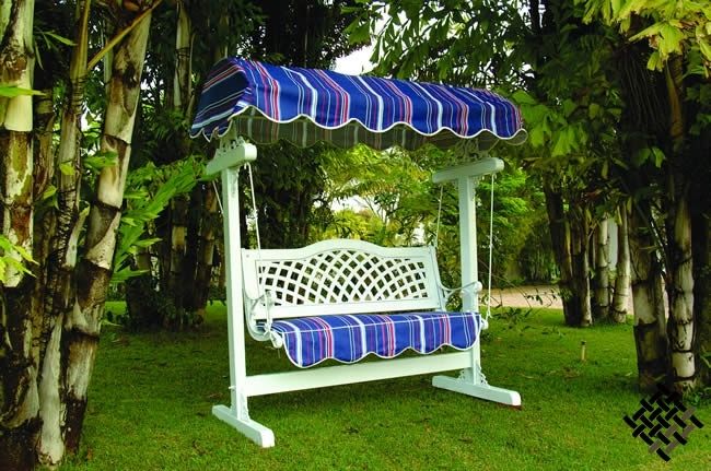 Banco Balanço Madeira Sion Área Externa Jardim Varanda Piscina Área de lazer Alumínio Fundido Artesane Móveis
