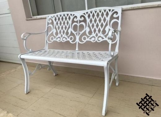 Banco de Jardim Búzios 2 Lugares Piscina Varanda Clube Hotel Pousada Alumínio Fundido Artesane Móveis