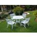 Conjunto Búzios (01 Mesa + 04 Poltronas) Alumínio Fundido Jardim Varanda Piscina Área Gourmet Campo Artesane Móveis