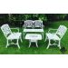 Conjunto Búzios (01 Mesinha + 02 Poltronas + 01 Banco 2 Lugares) Alumínio Fundido Jardim Varanda Piscina Área Gourmet Campo Artesane Móveis