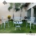 Conjunto Viena (01 Mesinha + 02 Poltronas + 01 Banco 2 Lugares) Alumínio Fundido Jardim Varanda Piscina Área Gourmet Área Externa Artesane Móveis